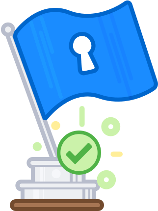 1Password Flag with green tick