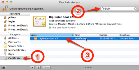 Untrusting DigiNotar on the Mac