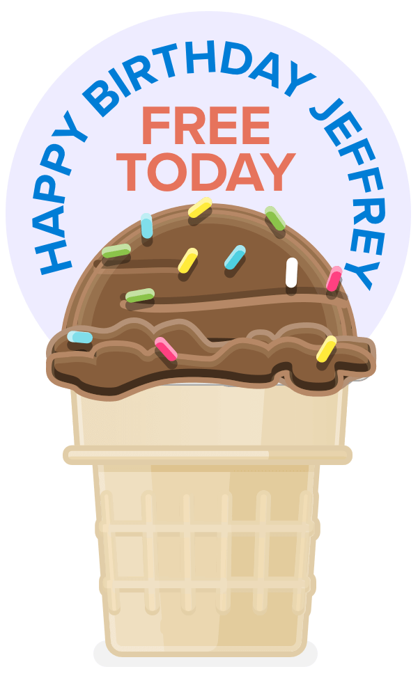 Happy Birthday Ice Cream Promo graphic