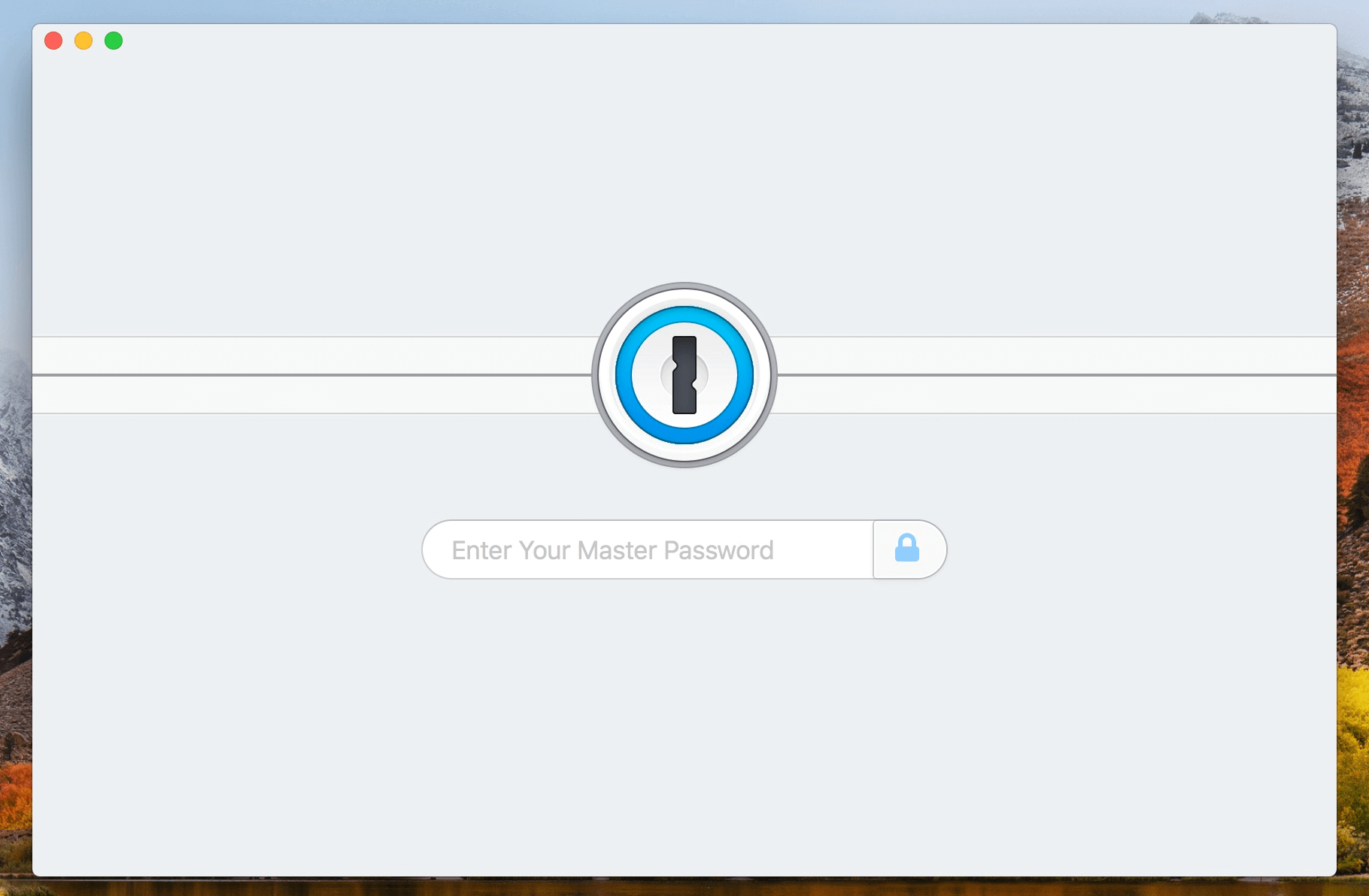 1Password main window while locked