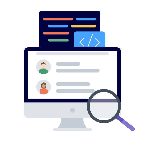 illustration of terminal and iMac