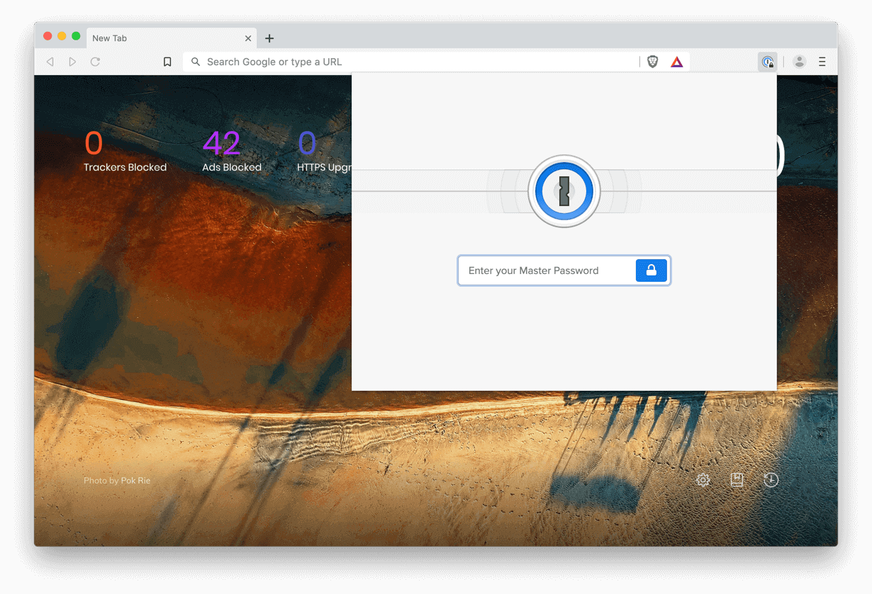 1Password X locked in Brave