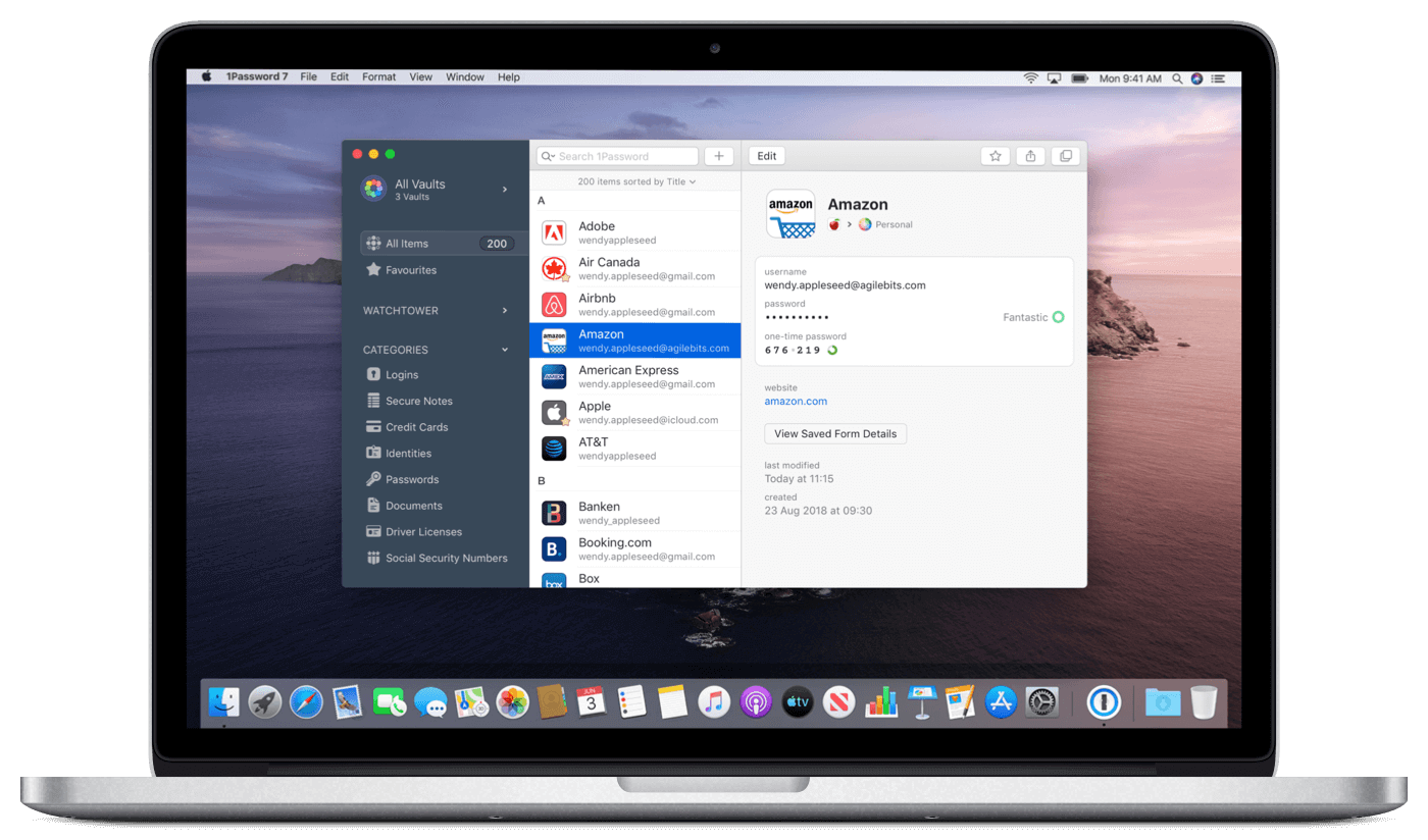 1Password 7 on macOS Catalina