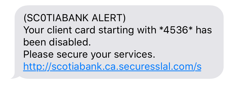 fraudulent sms image