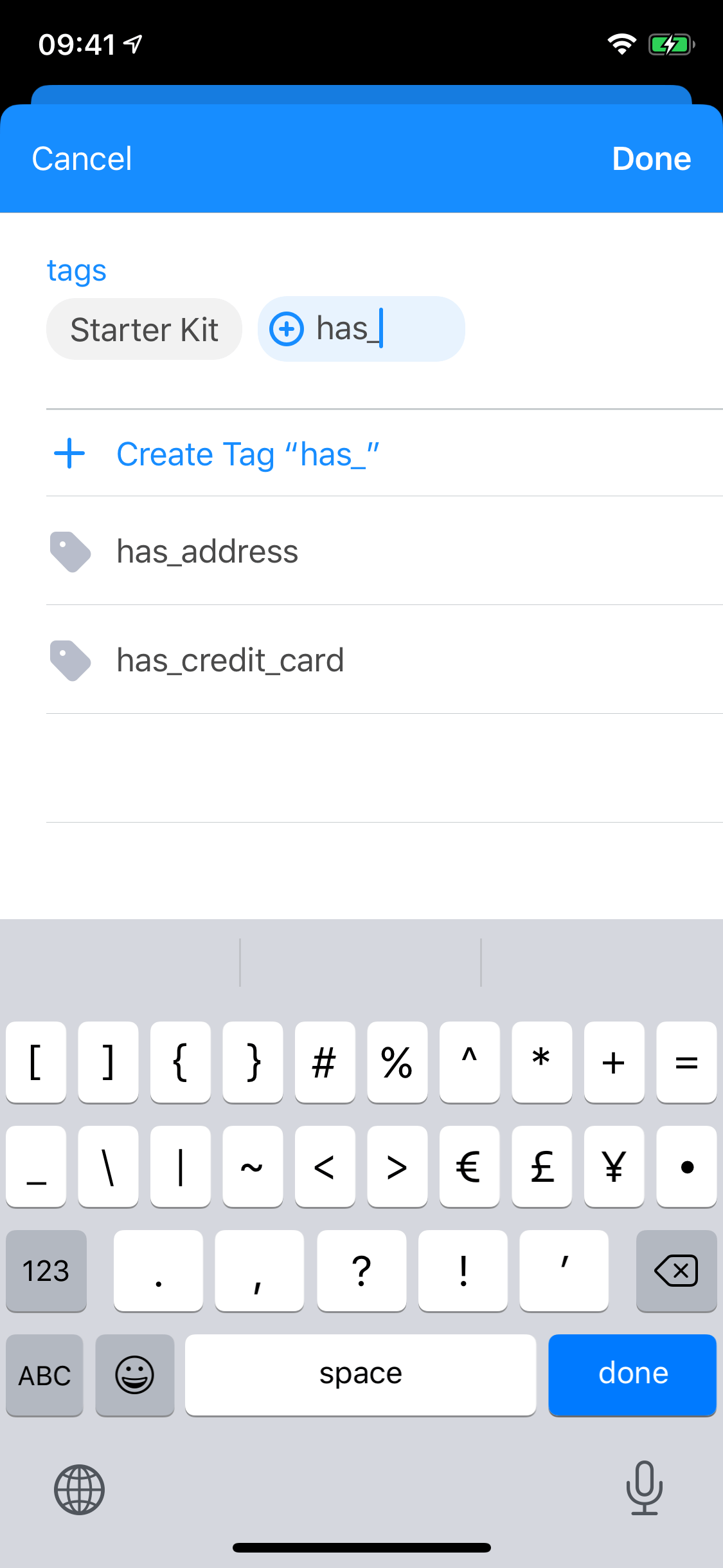 Create new tag