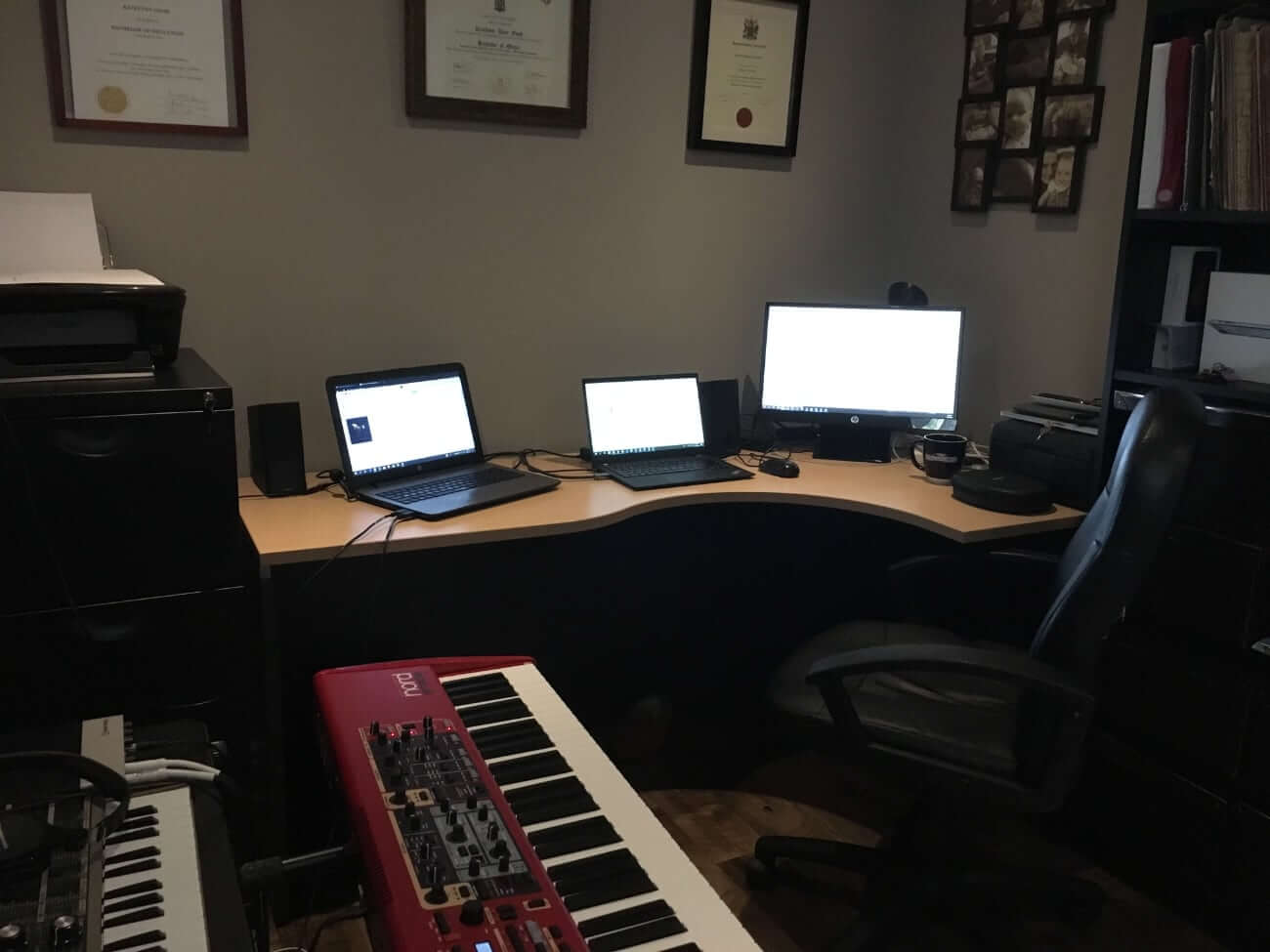 Image of Grant's desk and recording equipment