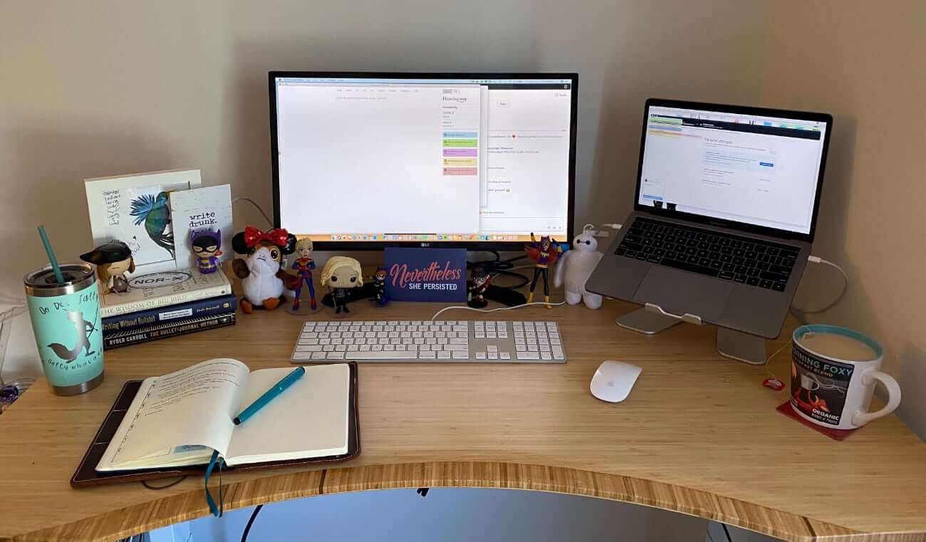 Image of Sarah's desk complete with figurines