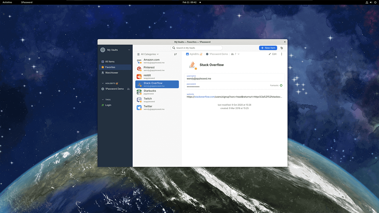 1Password 8 for Linux, early prerelease screenshot