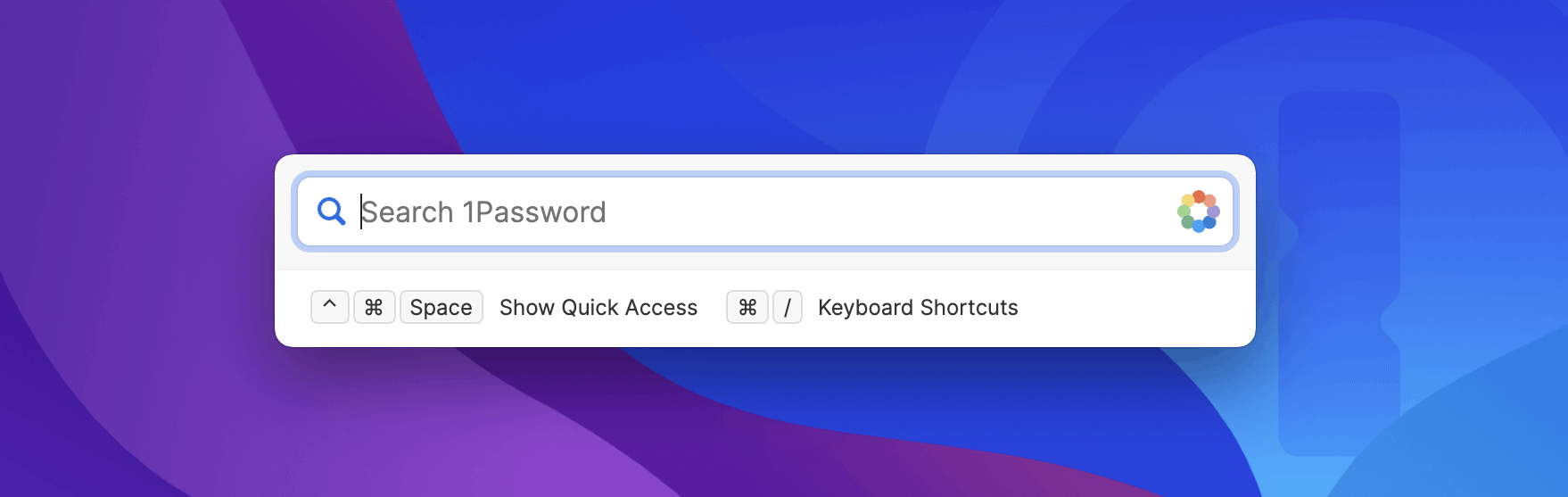 1Password Quick Access running on Mac