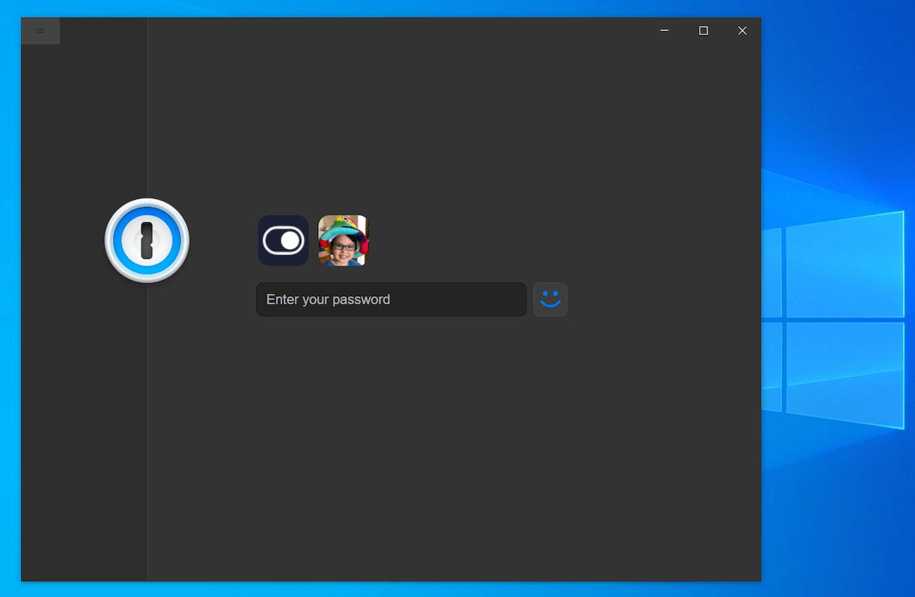 1Password lock screen in dark mode