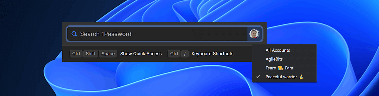 1Password Quick Access for Windows