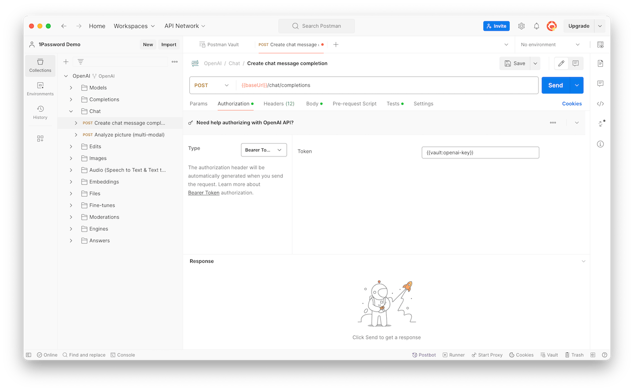 Referencing a secret in Postman