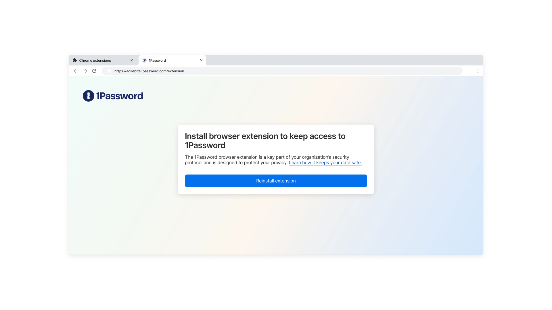 Users land on a post-delete redirect page after removing the extension.